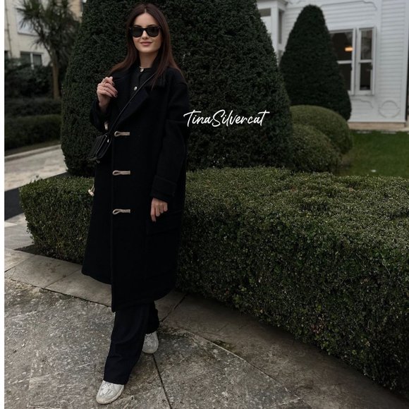 BLOGGER'S FAVE! Zara Wool Coat Black NWT - Limited Editionion - Picture 2 of 15